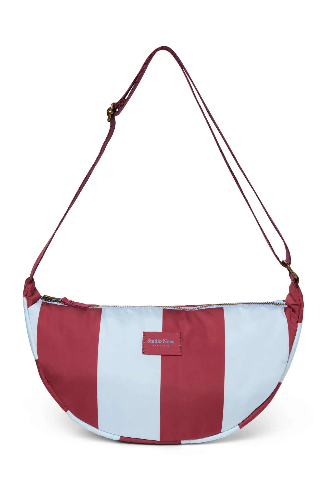 Bold Stripe Adult Fanny Pack | Bordeaux/Light Blue