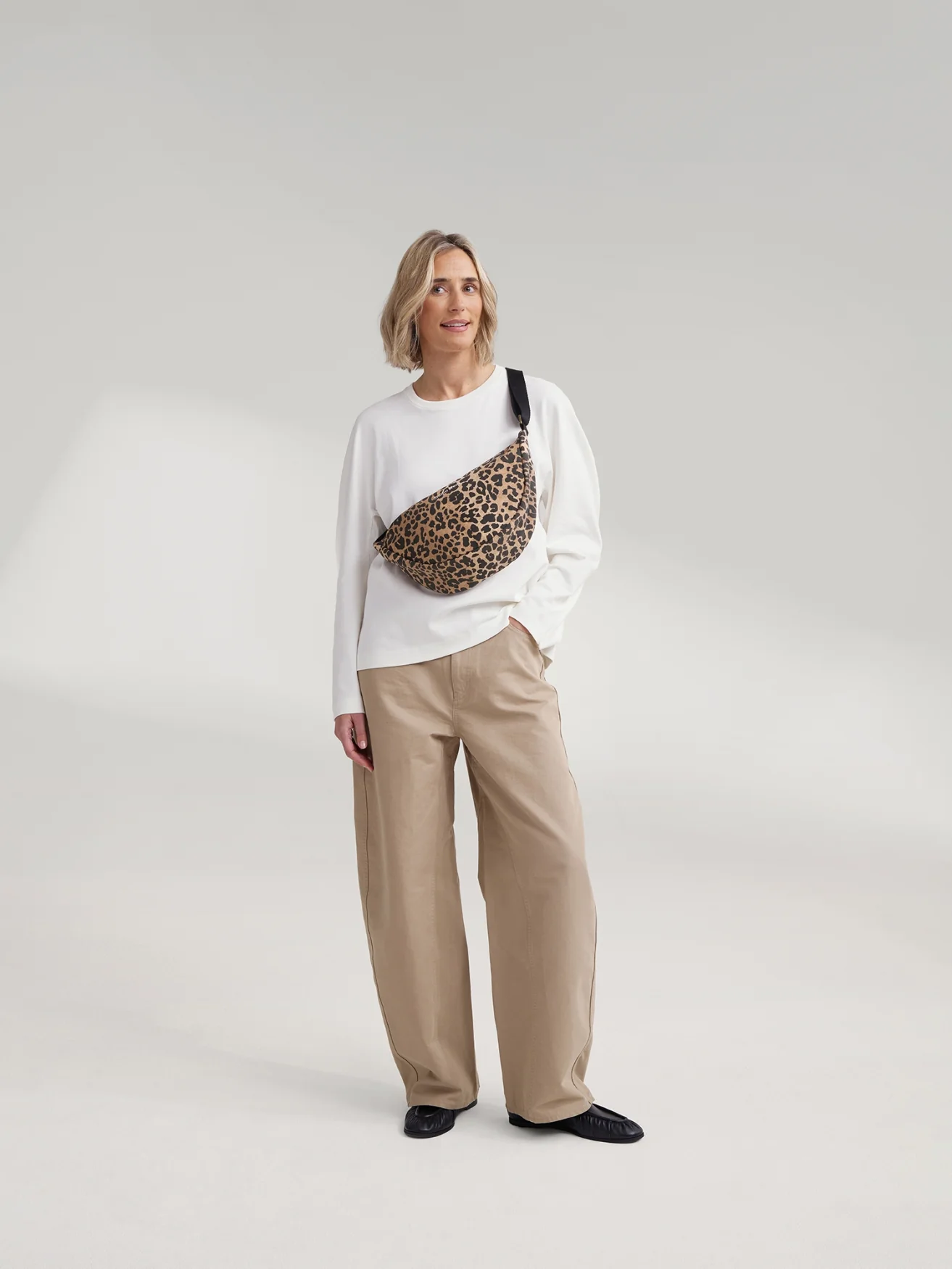 Cotton Adult Fanny Pack | Brown Leopard - Image 2