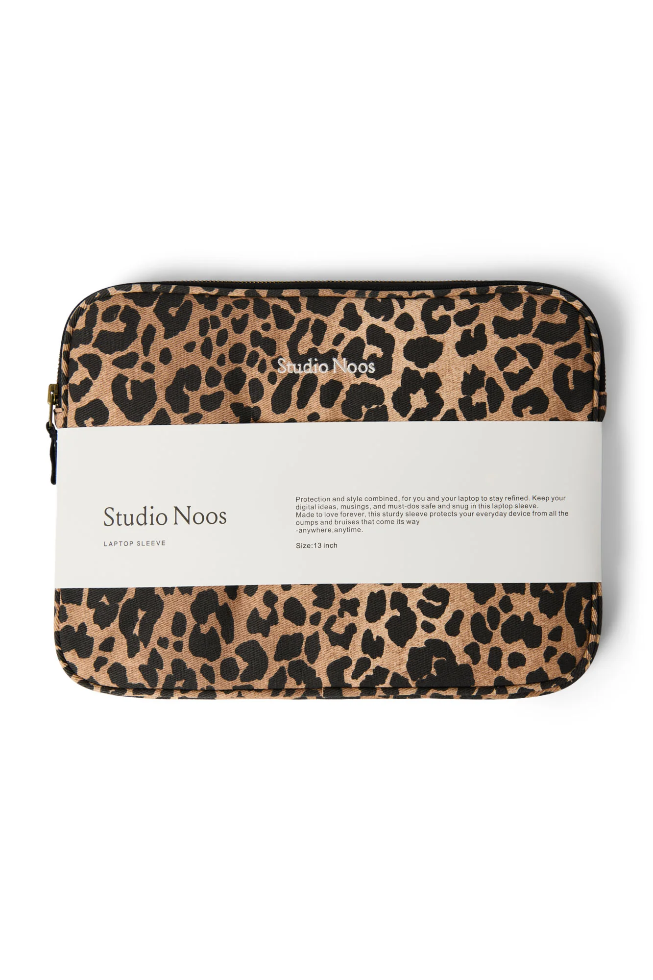 Cotton Laptop Sleeve 13 Inch | Brown Leopard - Image 2