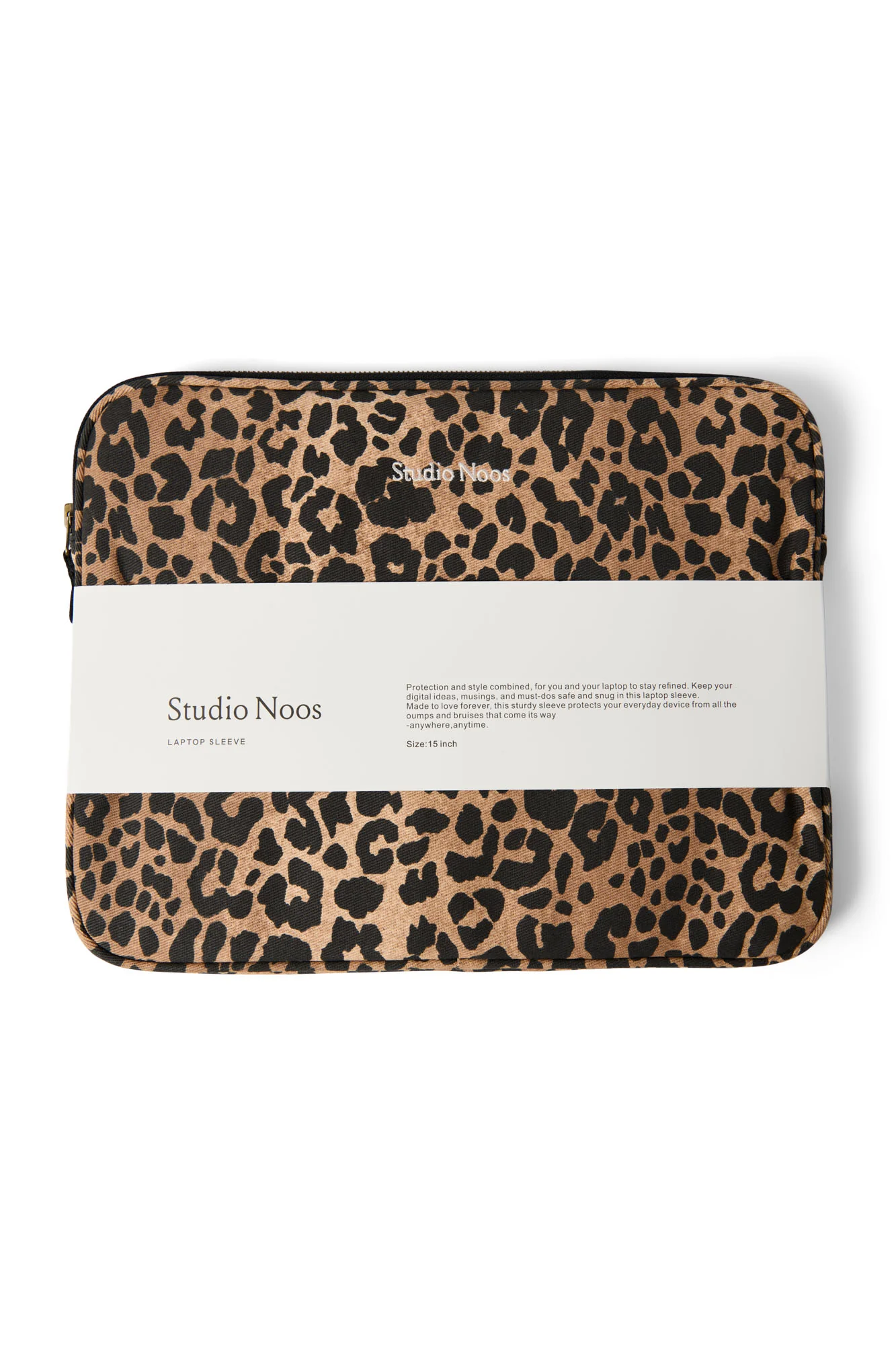Cotton Laptop Sleeve 15 Inch | Brown Leopard - Image 2