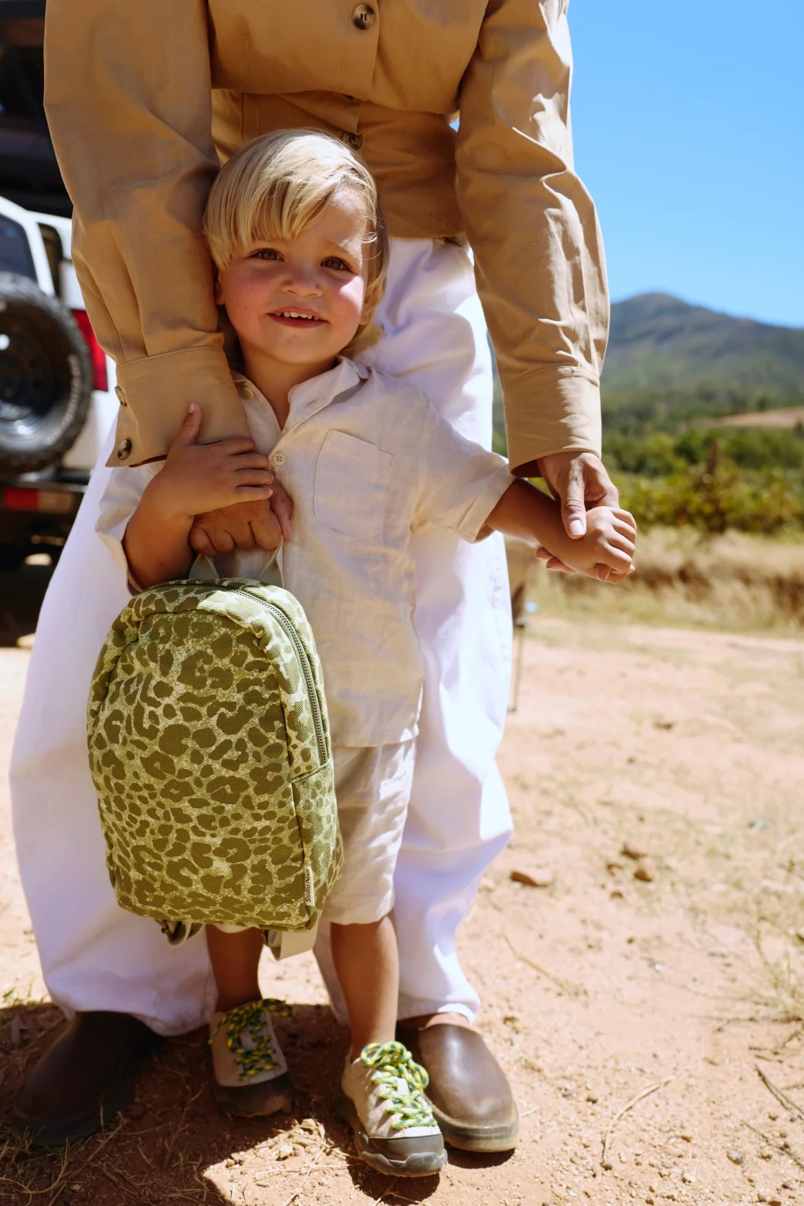 Cotton Mini Backpack | Green Leopard - Image 2