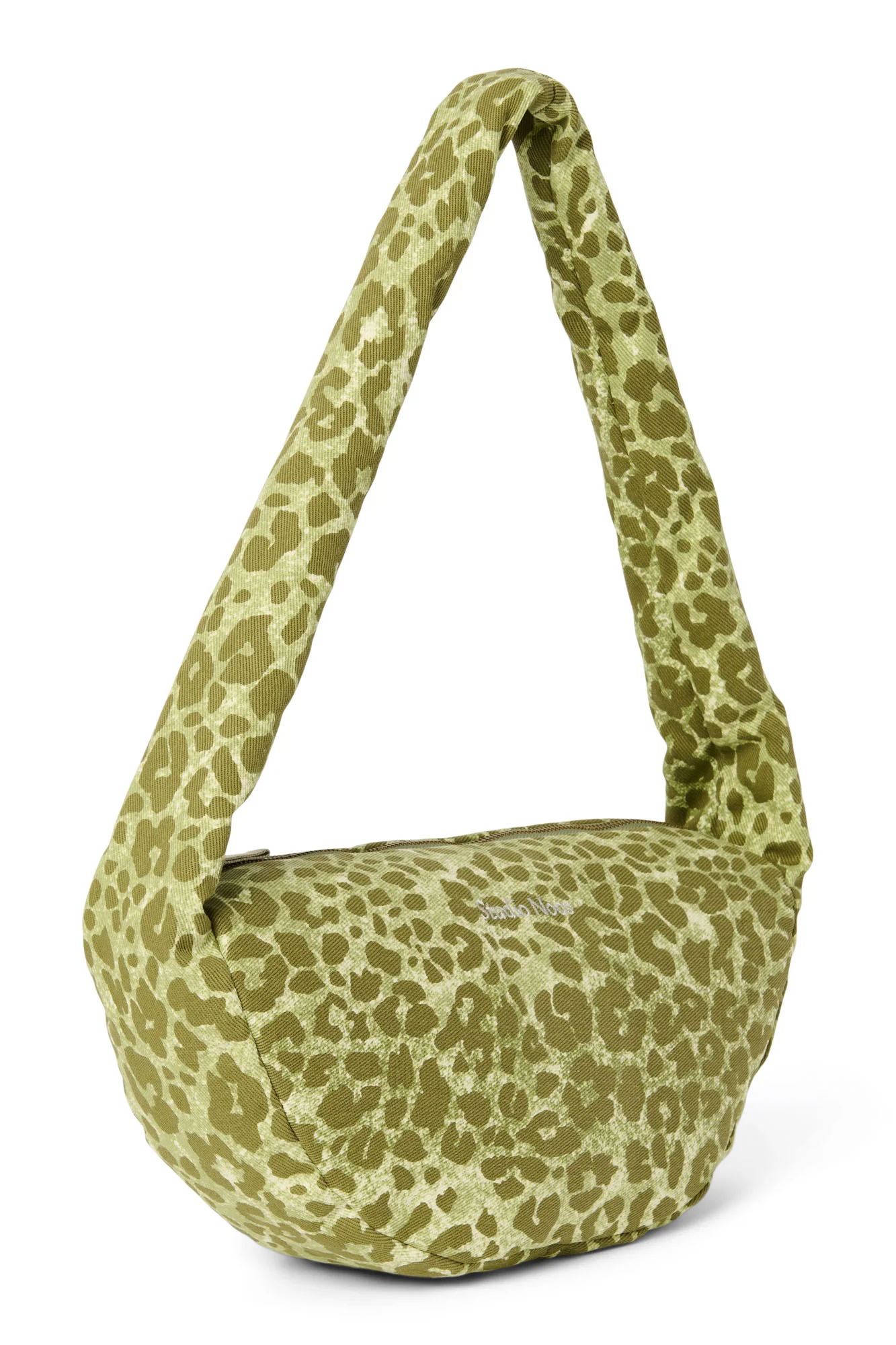 Cotton Mini Cross Body Bag | Green Leopard - Image 2