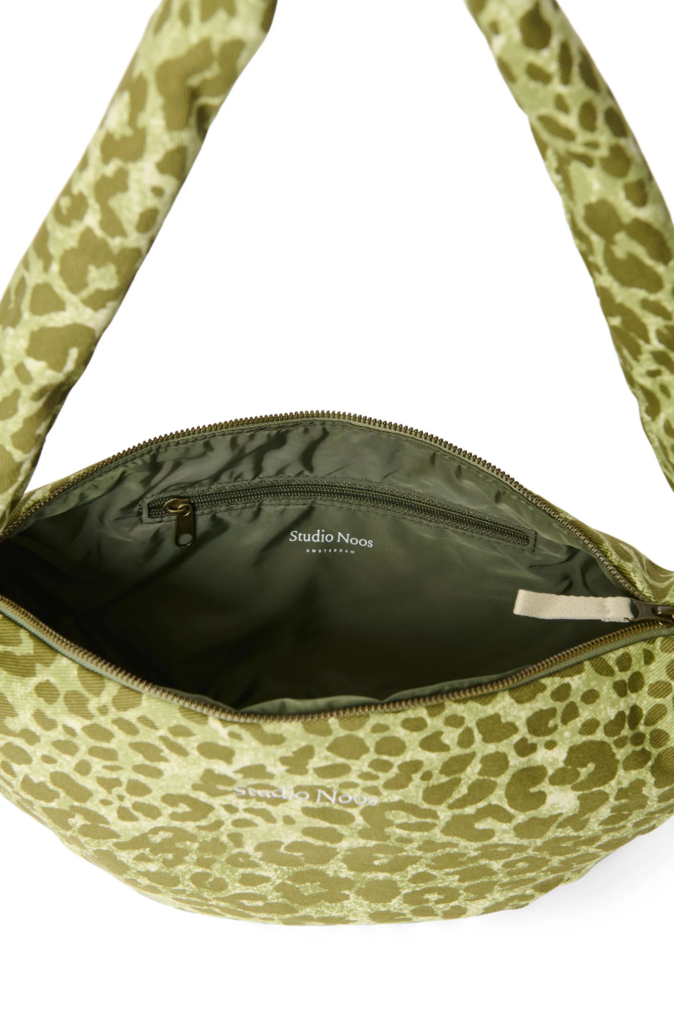 Cotton Mini Cross Body Bag | Green Leopard - Image 3