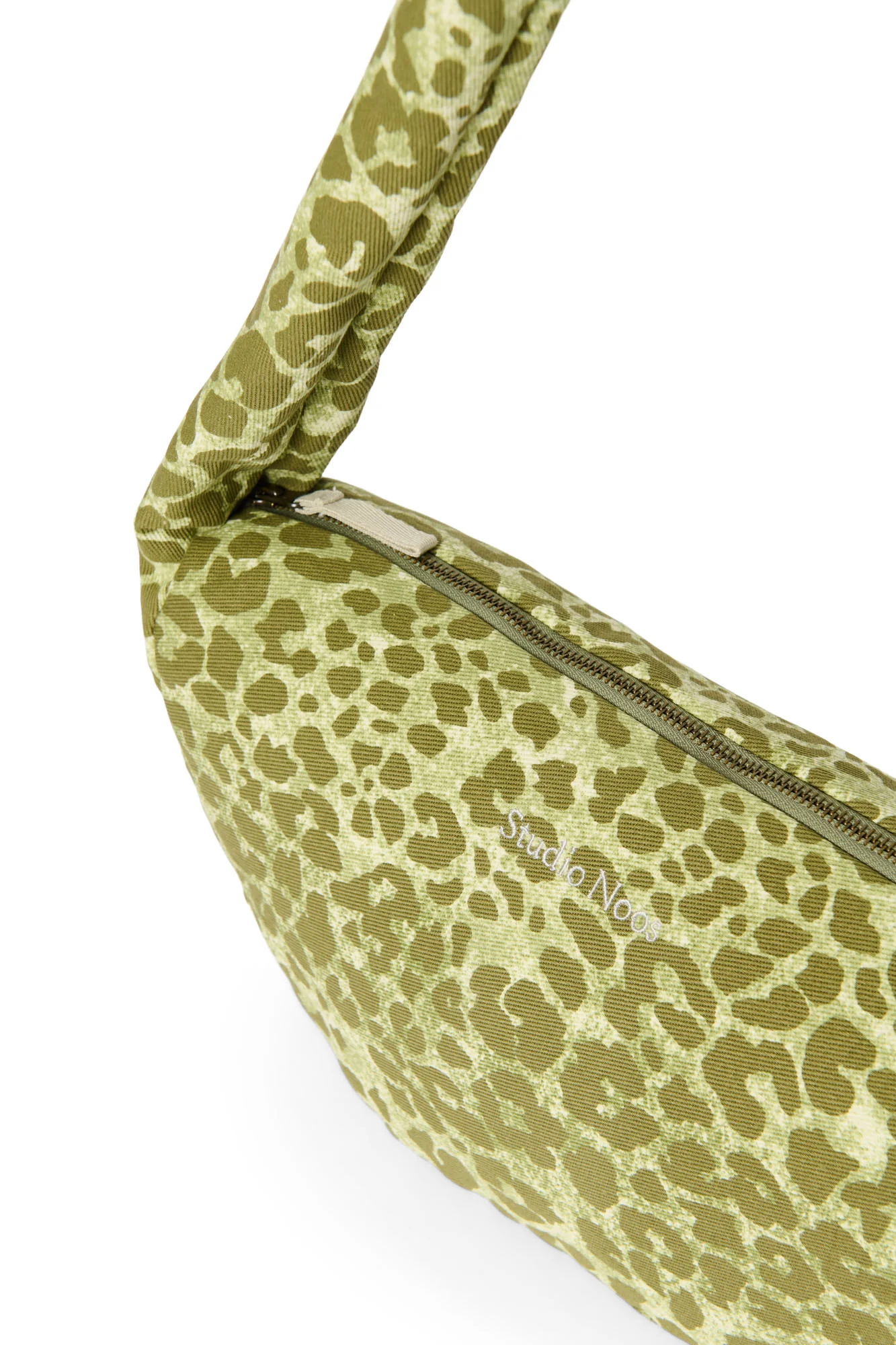 Cotton Mini Cross Body Bag | Green Leopard - Image 4