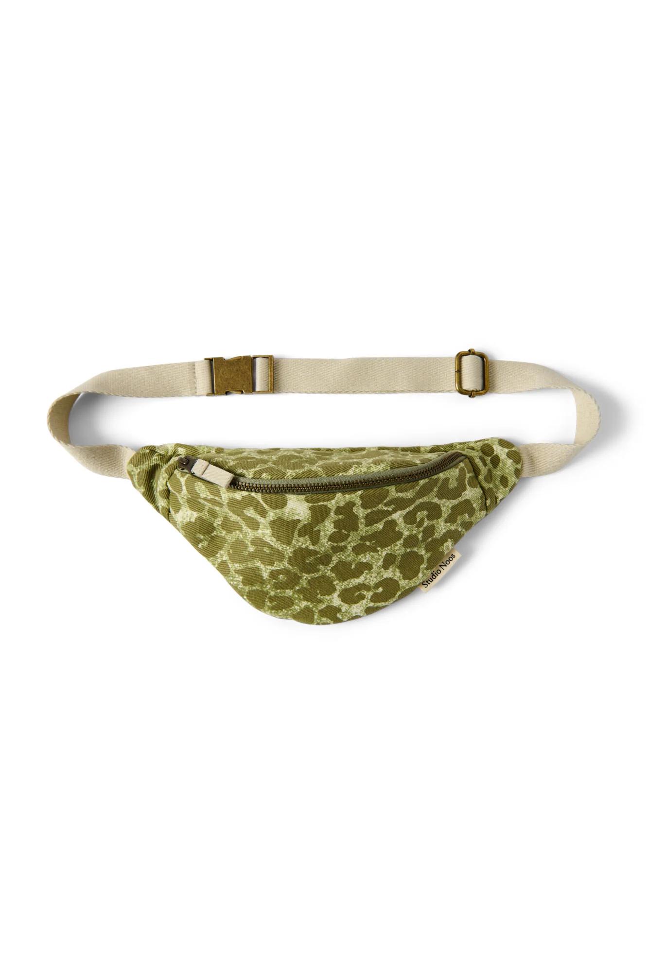 Cotton Mini Fanny Pack | Green Leopard