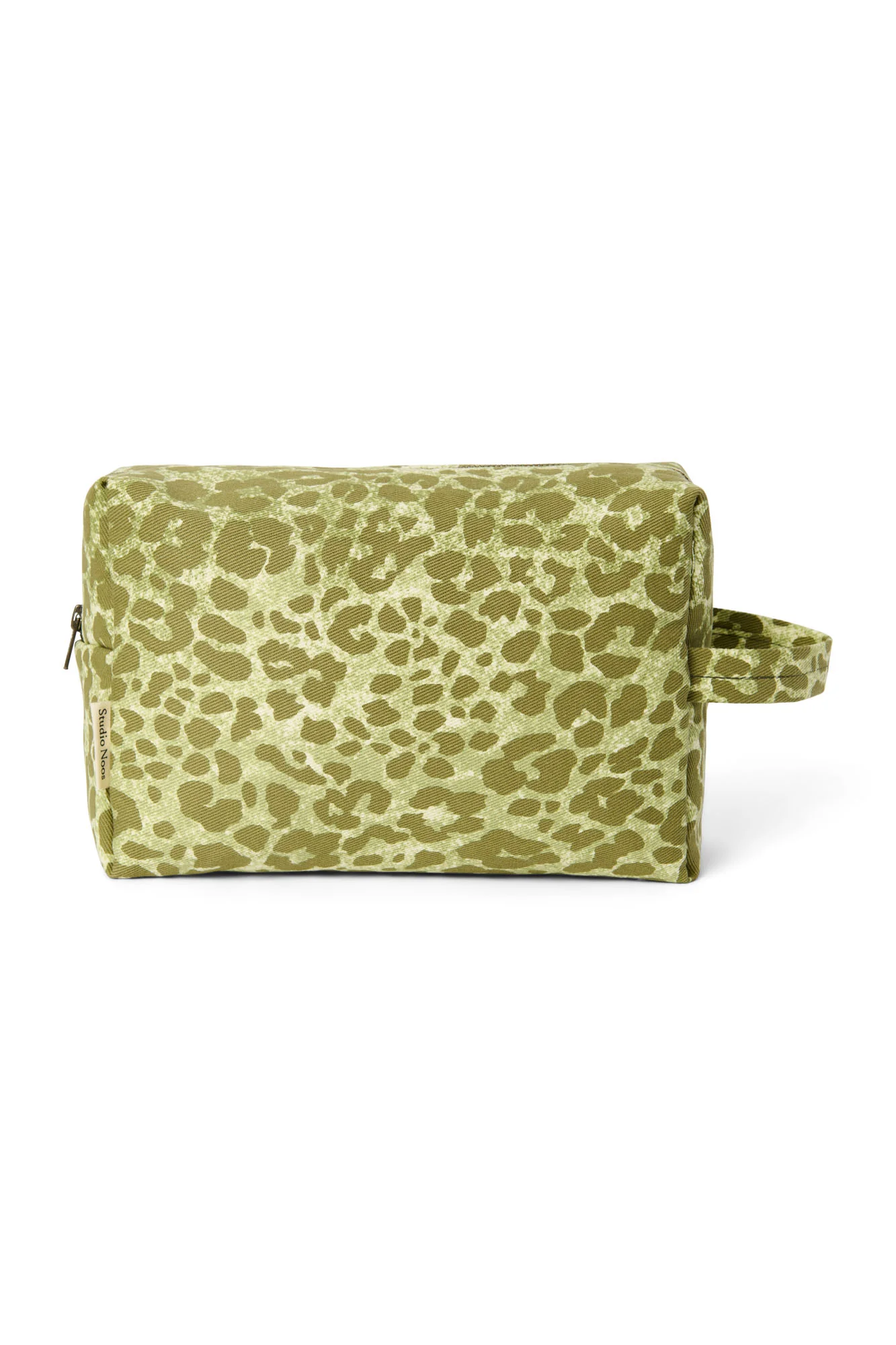 Cotton Toiletry Bag | Green Leopard