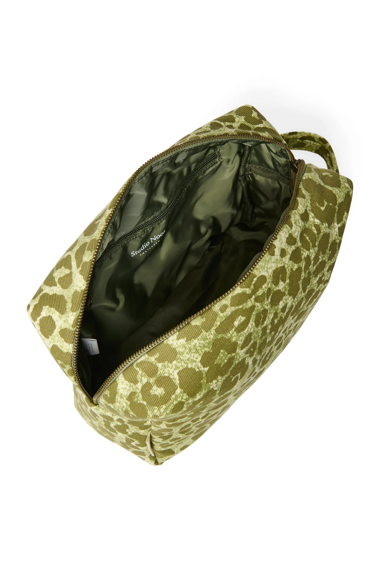 Cotton Toiletry Bag | Green Leopard - Image 5