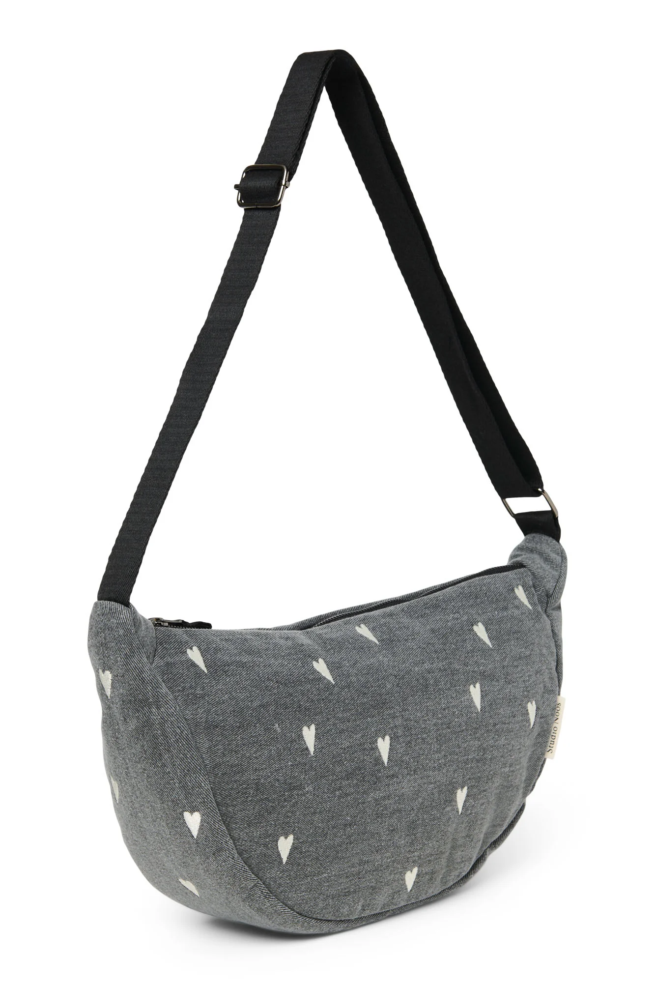 Denim Adult Fanny Pack | Grey Hearts - Image 5