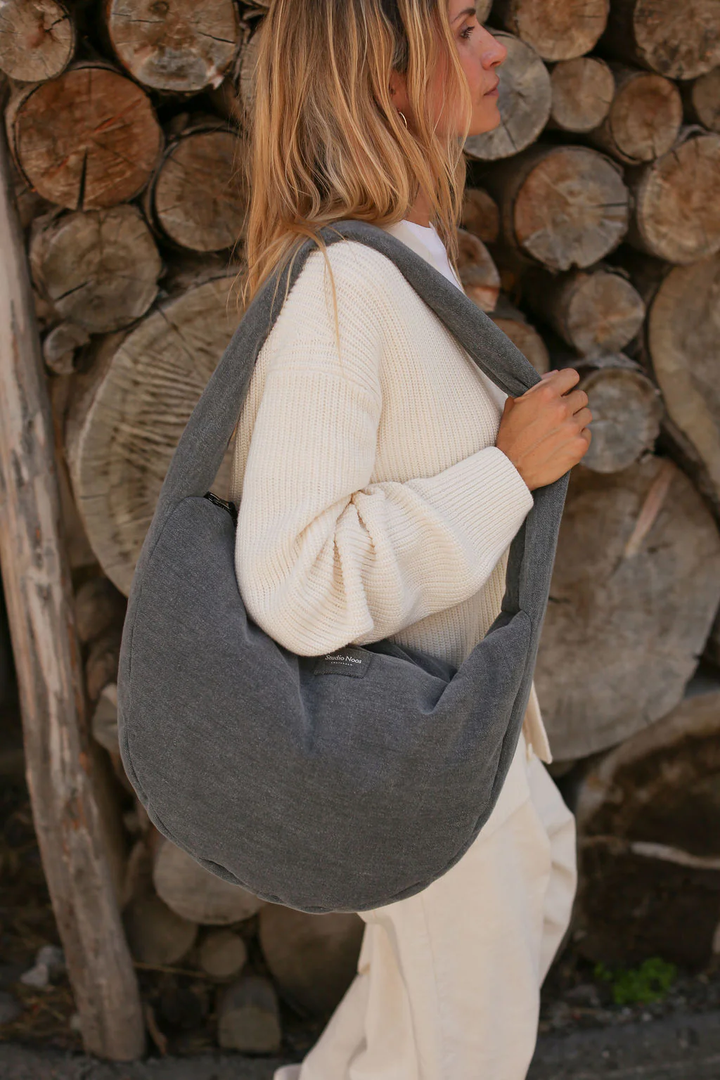 Denim Cross Body Bag | Grey - Image 3
