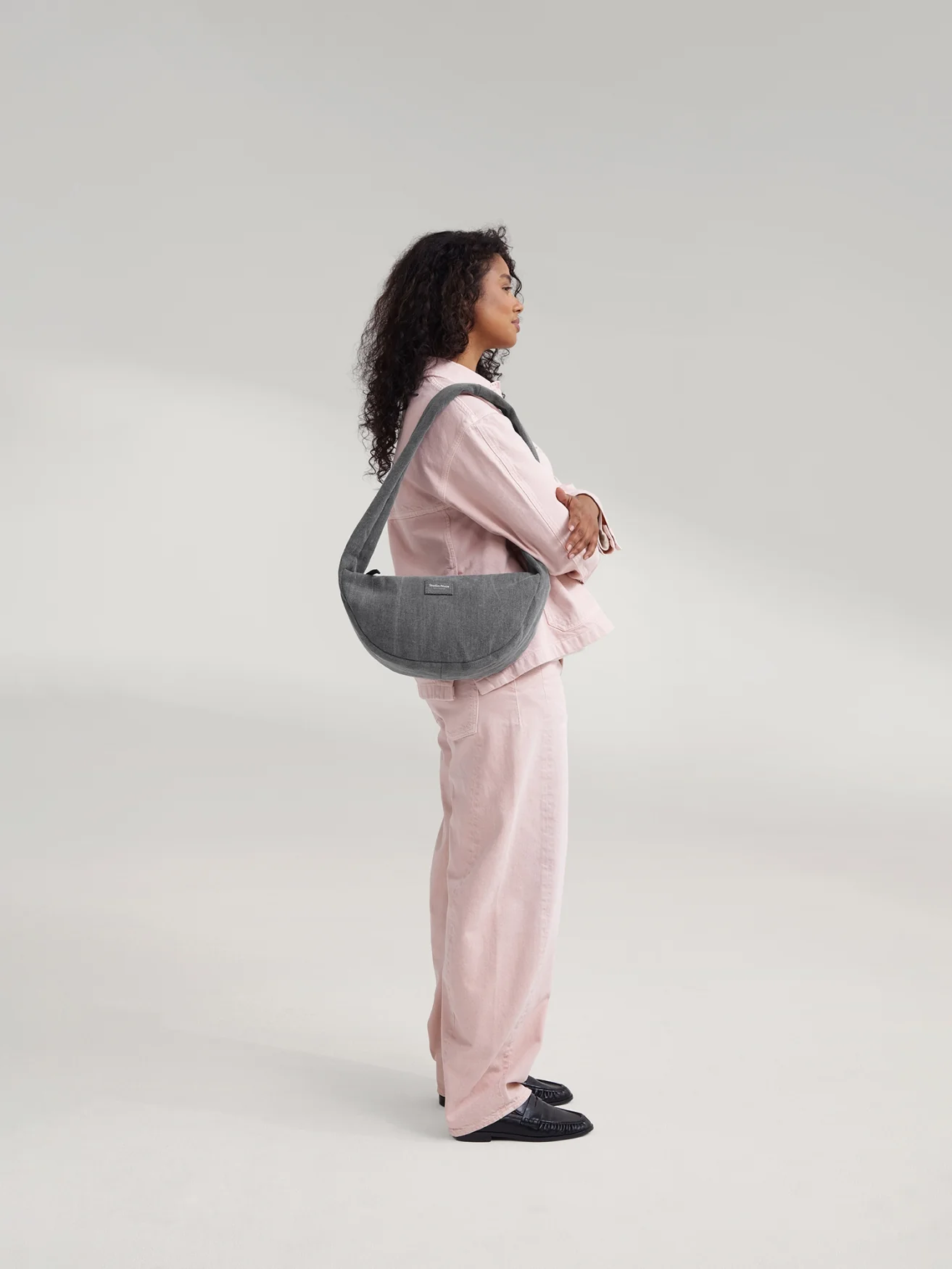 Denim Mini Cross Body Bag | Grey - Image 9