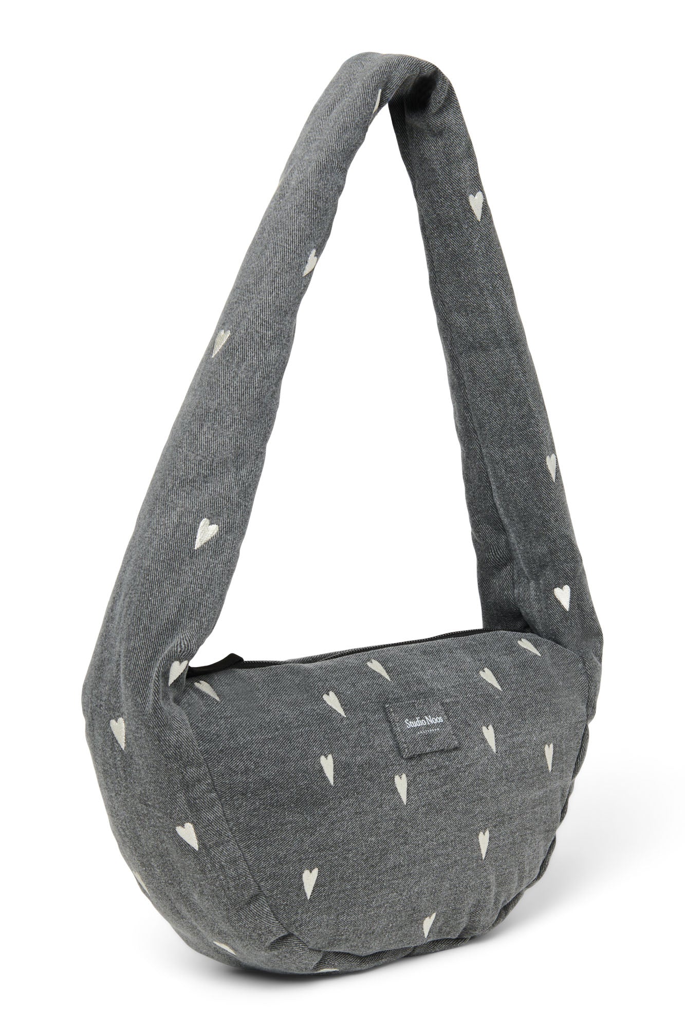 Denim Mini Cross Body Bag | Grey Hearts - Image 6