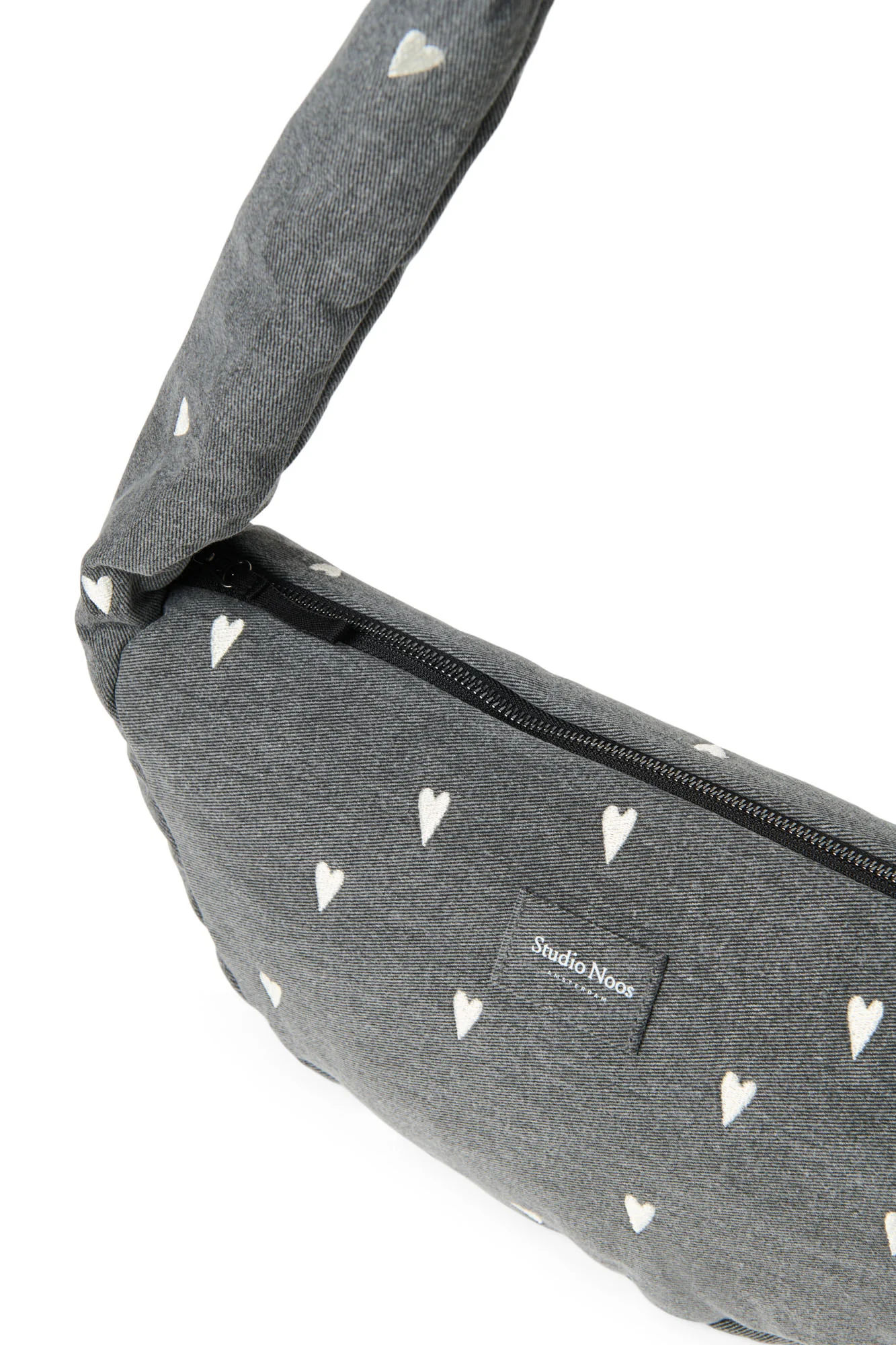 Denim Mini Cross Body Bag | Grey Hearts - Image 7