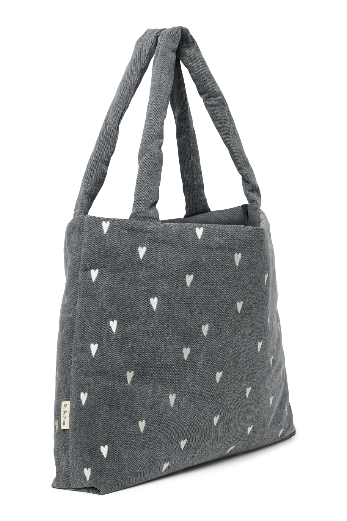 Denim Mom Bag | Grey Hearts - Image 4
