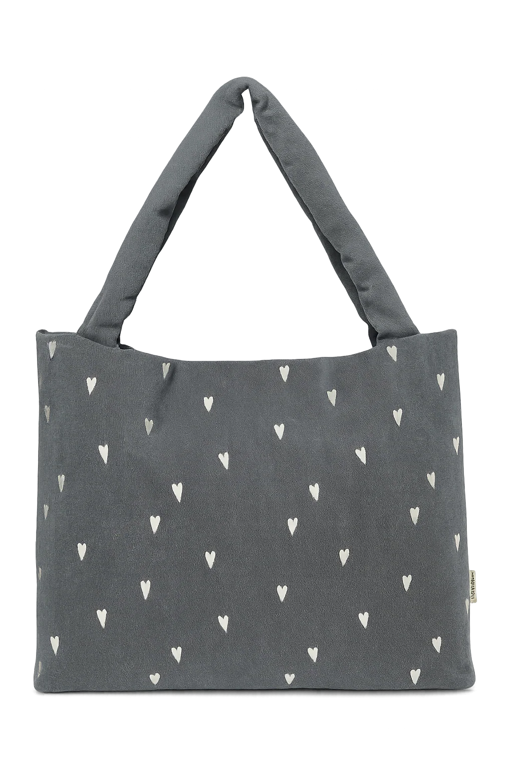 Denim Mom Bag | Grey Hearts - Image 7
