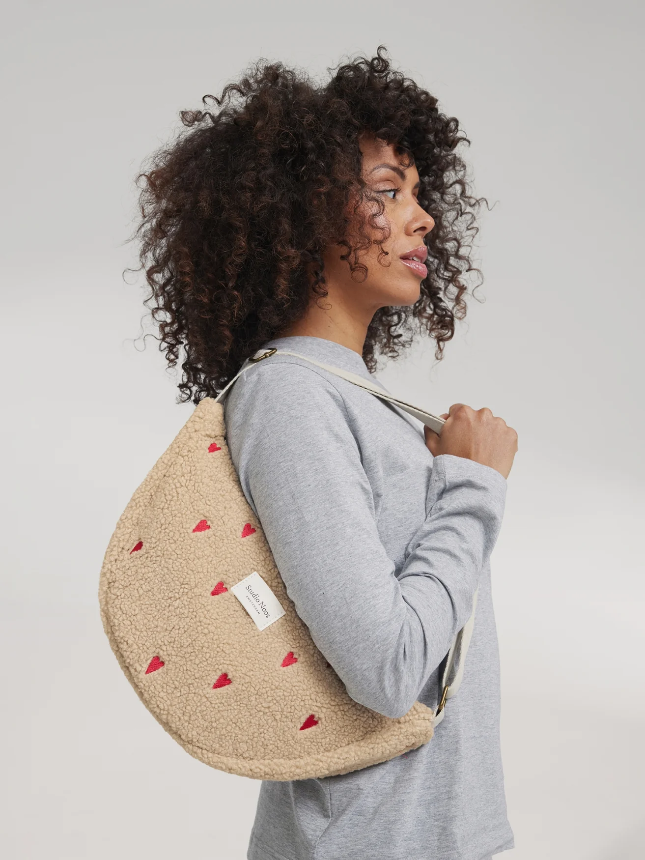 Teddy Adult Fanny Pack | Ecru Hearts - Image 3