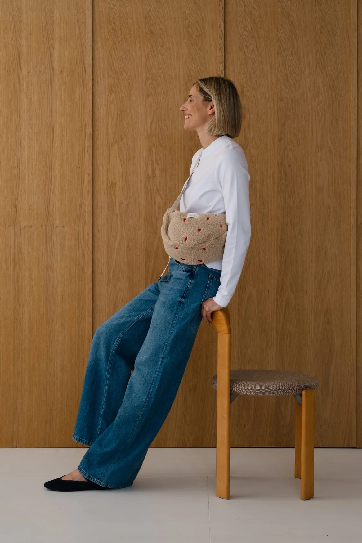 Teddy Adult Fanny Pack | Ecru Hearts - Image 7