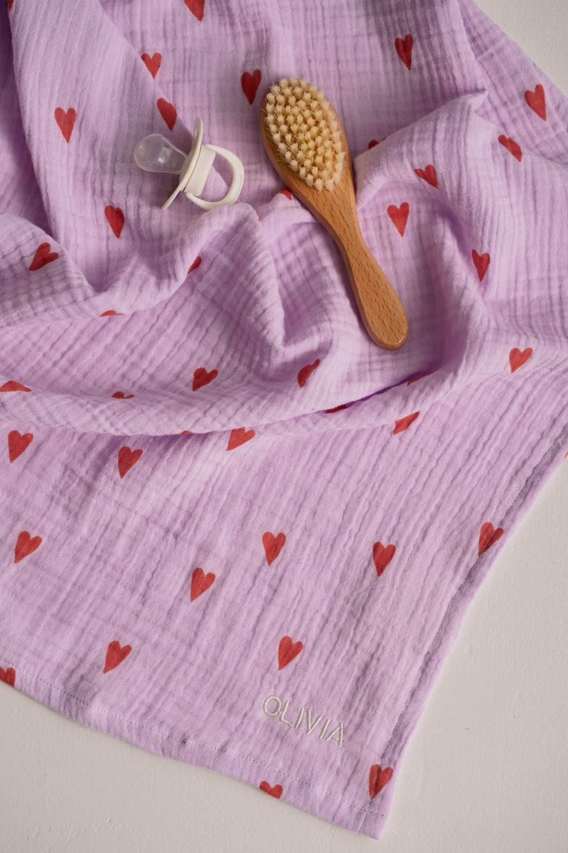 Swaddle Print Large | Purple Hearts - Image 4