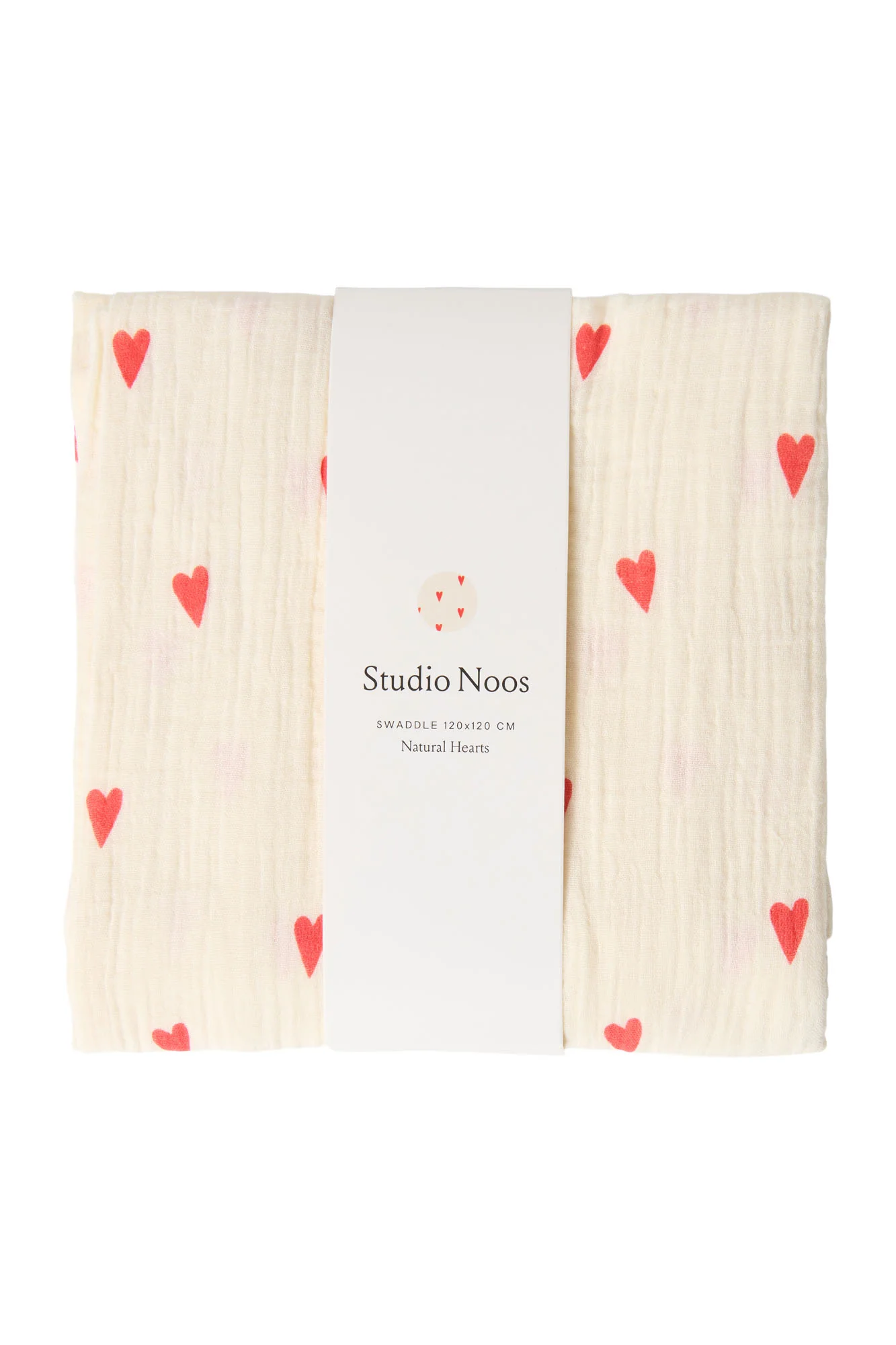 Swaddle Print Large | Beige Hearts