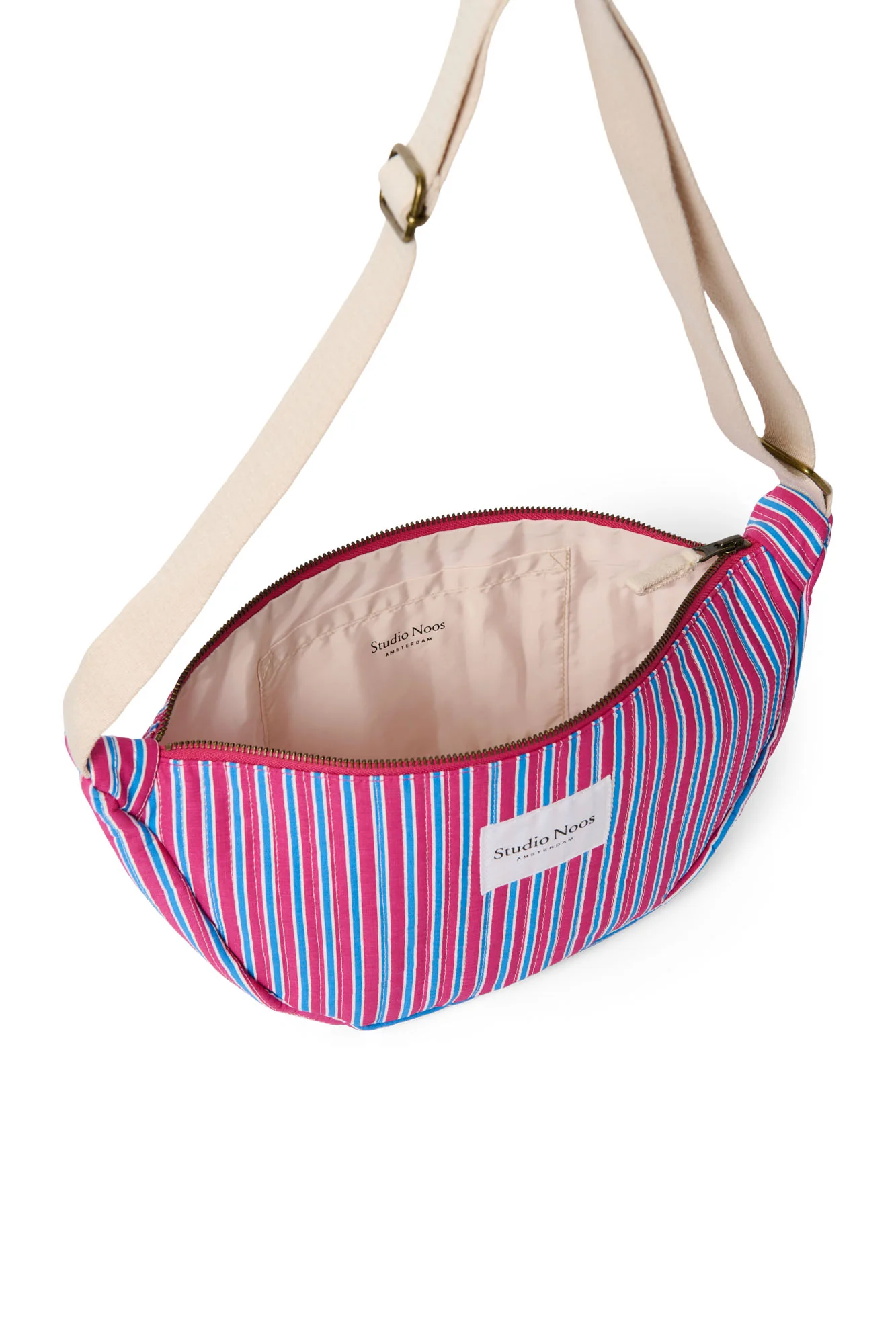 Poplin Striped Adult Fanny Pack | Raspberry - Image 3