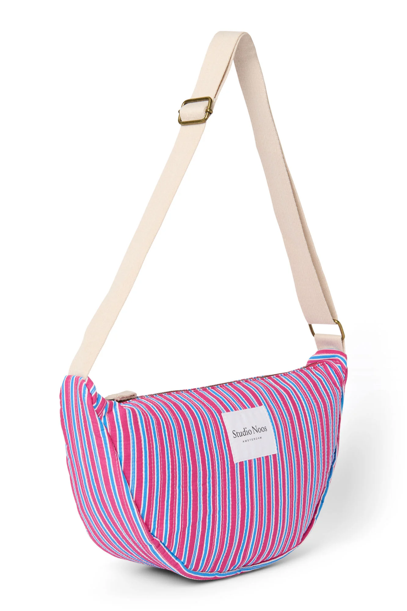 Poplin Striped Adult Fanny Pack | Raspberry - Image 4