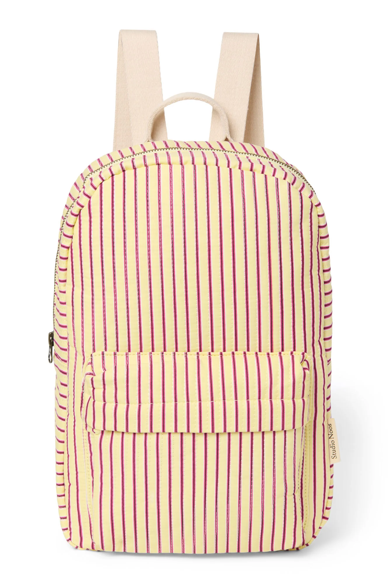 Poplin Striped Midi Backpack | Butter Yellow