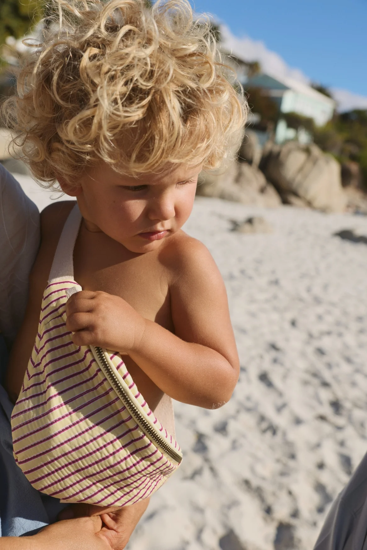Poplin Striped Mini Fanny Pack | Butter Yellow - Image 2