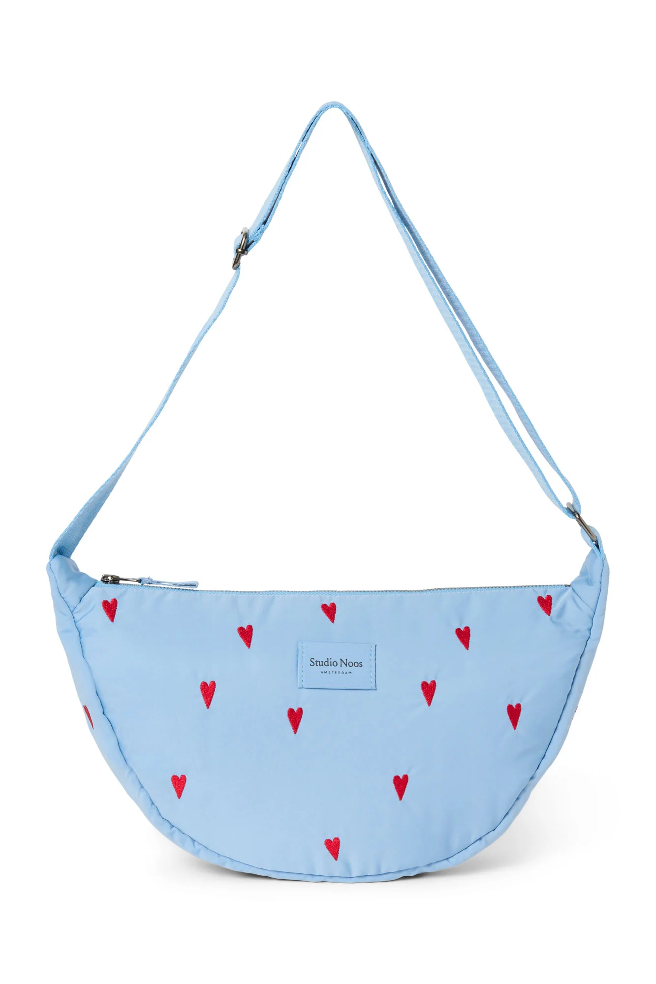 Puffy Adult Fanny Pack | Light Blue Hearts