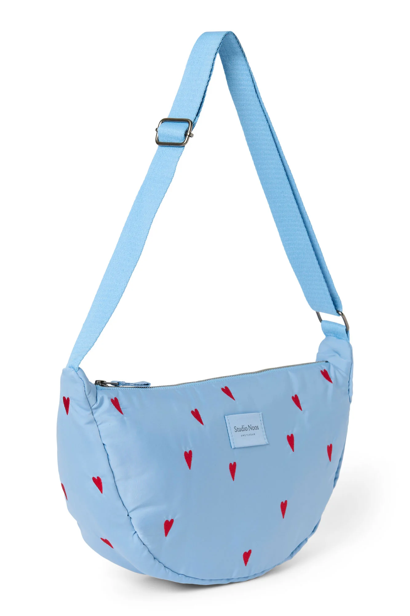 Puffy Adult Fanny Pack | Light Blue Hearts - Image 3