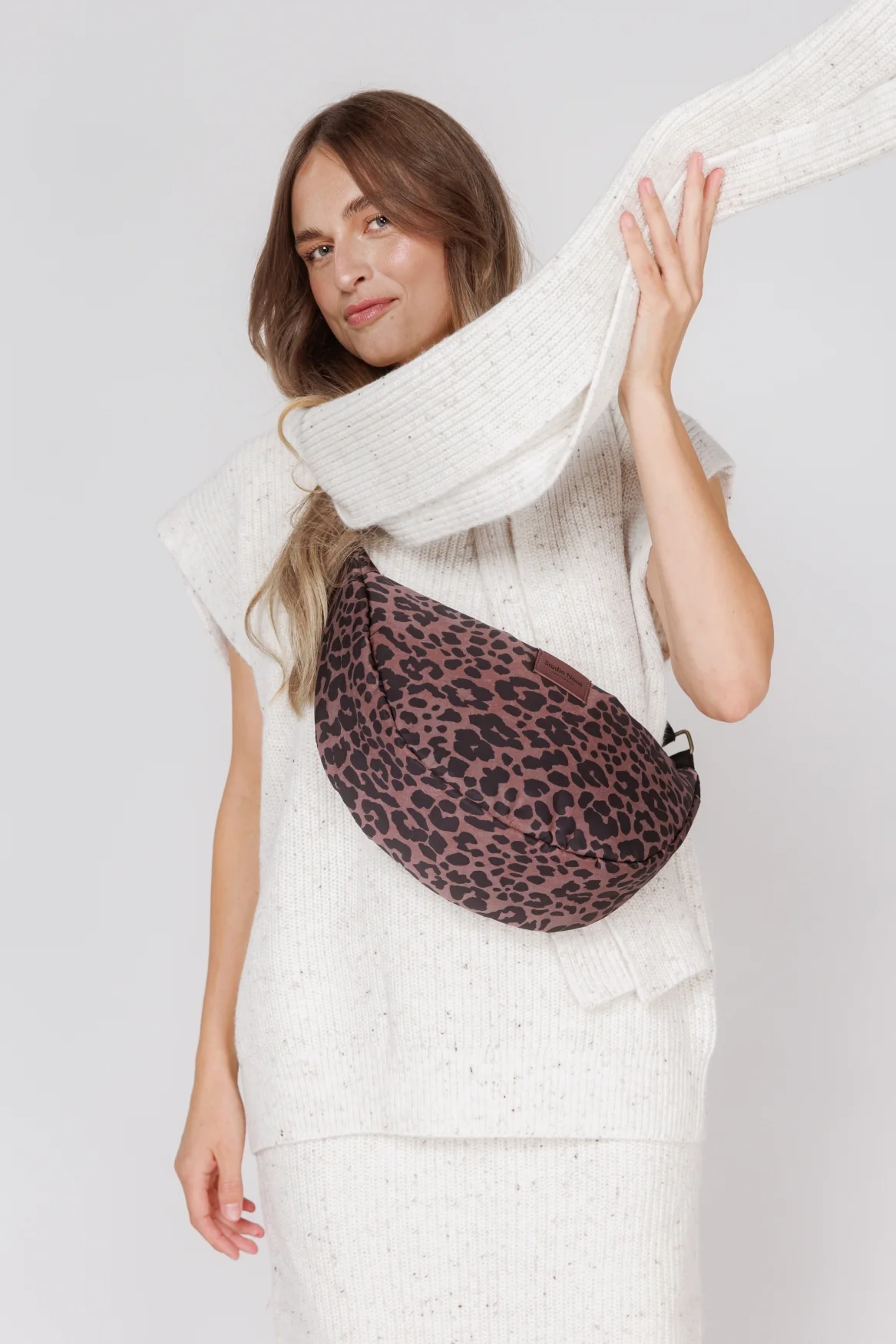 Puffy Adult Fanny Pack | Red Leopard - Image 2