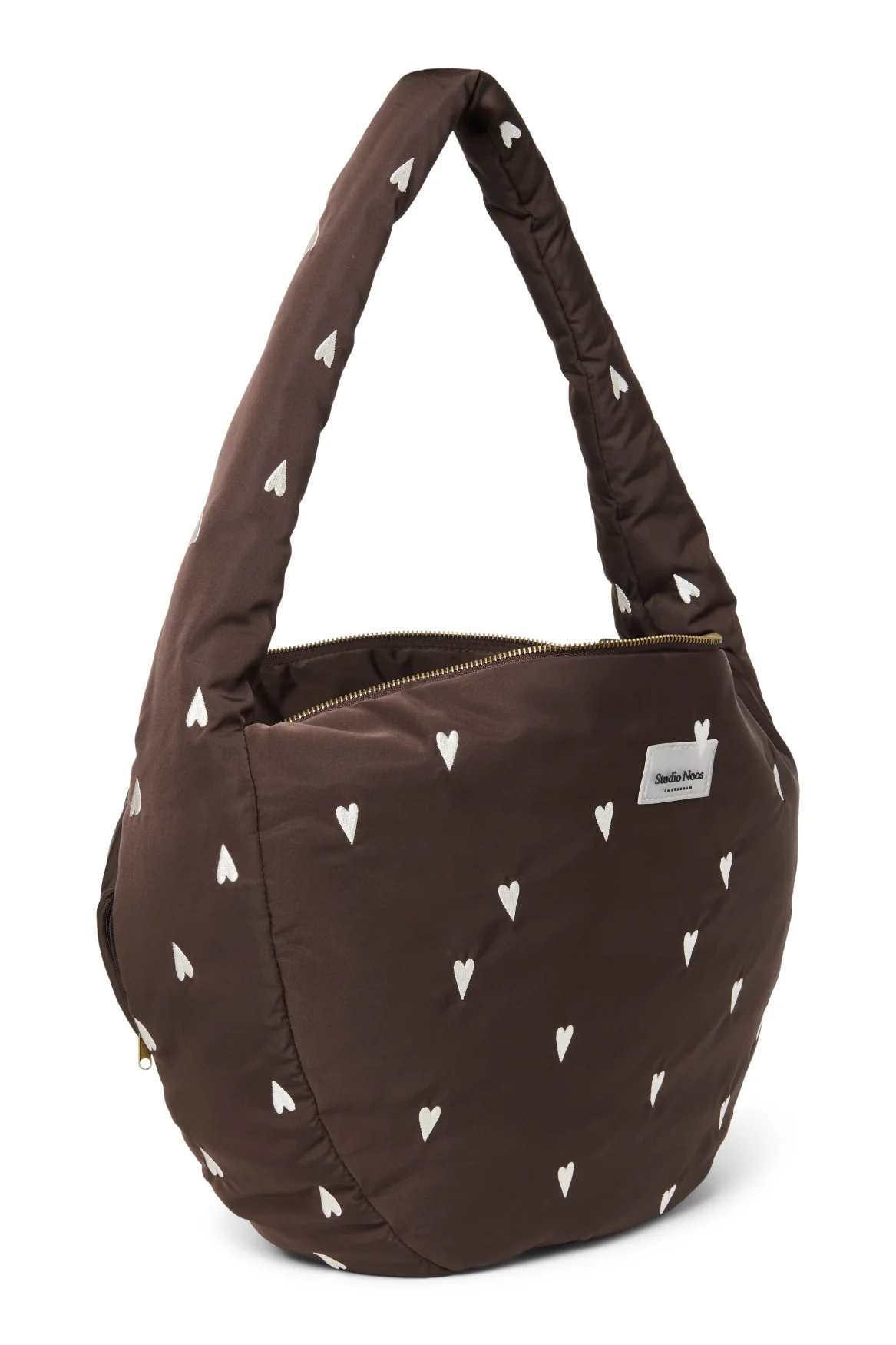 Puffy Cross Body Bag | Brown Hearts - Image 4
