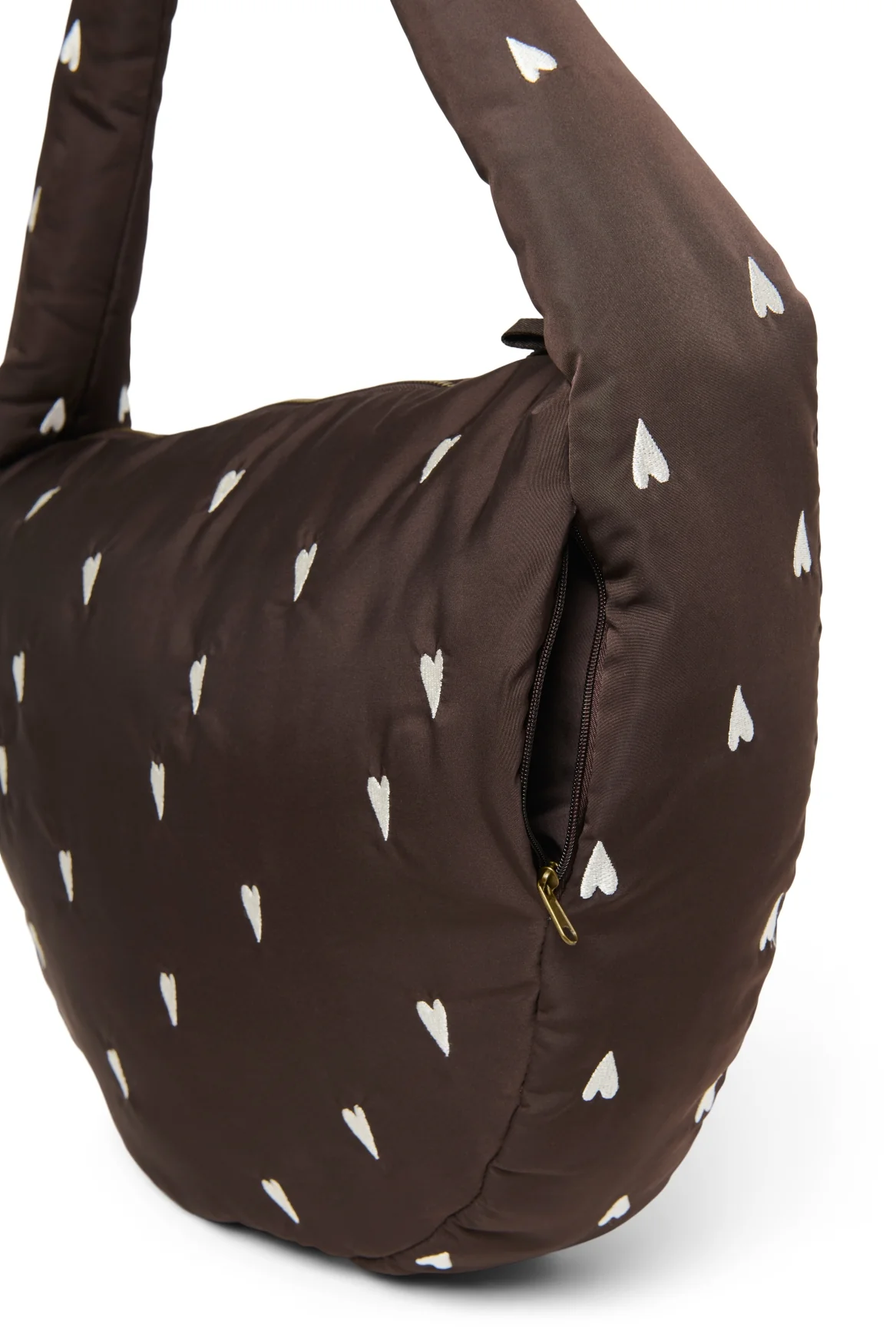 Puffy Cross Body Bag | Brown Hearts - Image 6