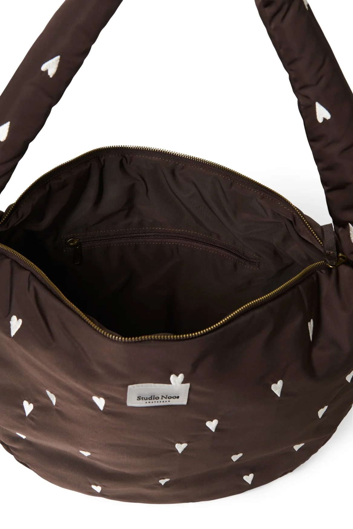 Puffy Cross Body Bag | Brown Hearts - Image 8