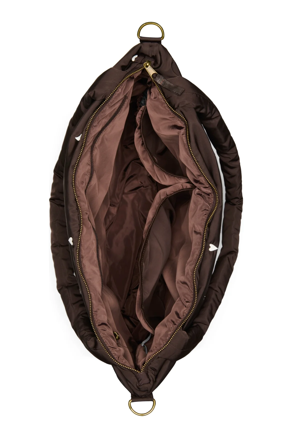 Puffy Diaper Bag | Brown Hearts - Image 9