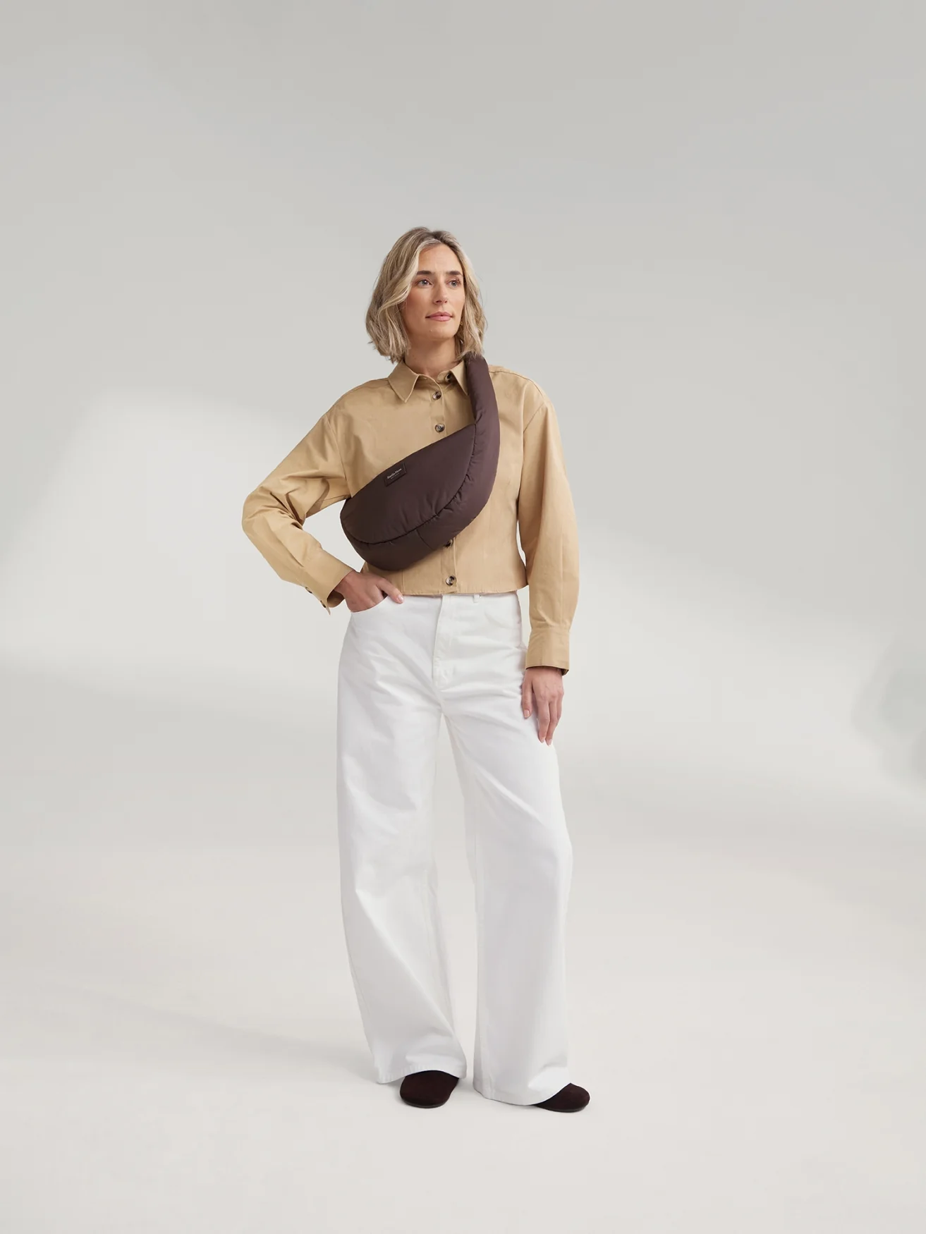Puffy Mini Cross Body Bag | Brown - Image 7