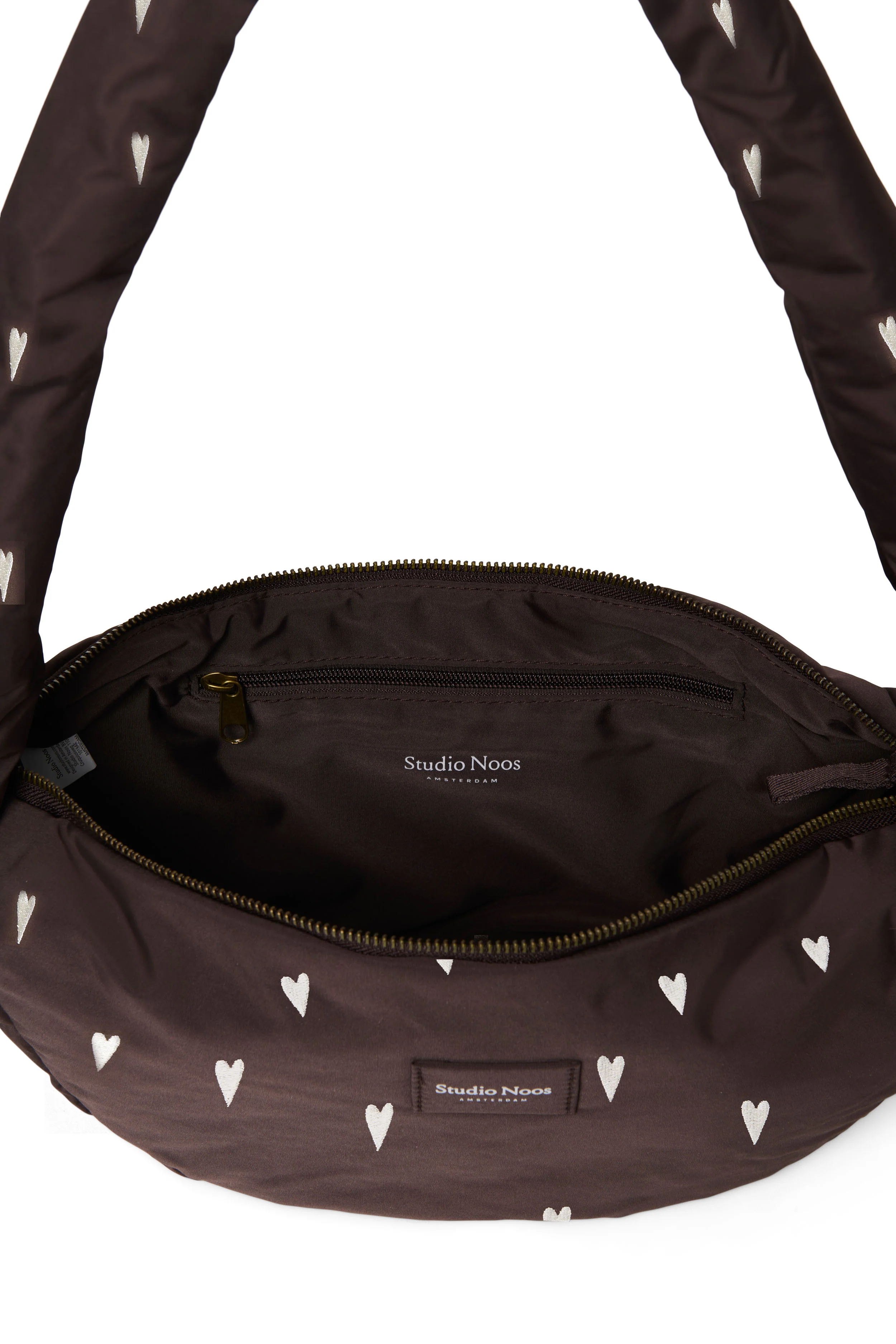 Puffy Mini Cross Body Bag | Brown Hearts - Image 6