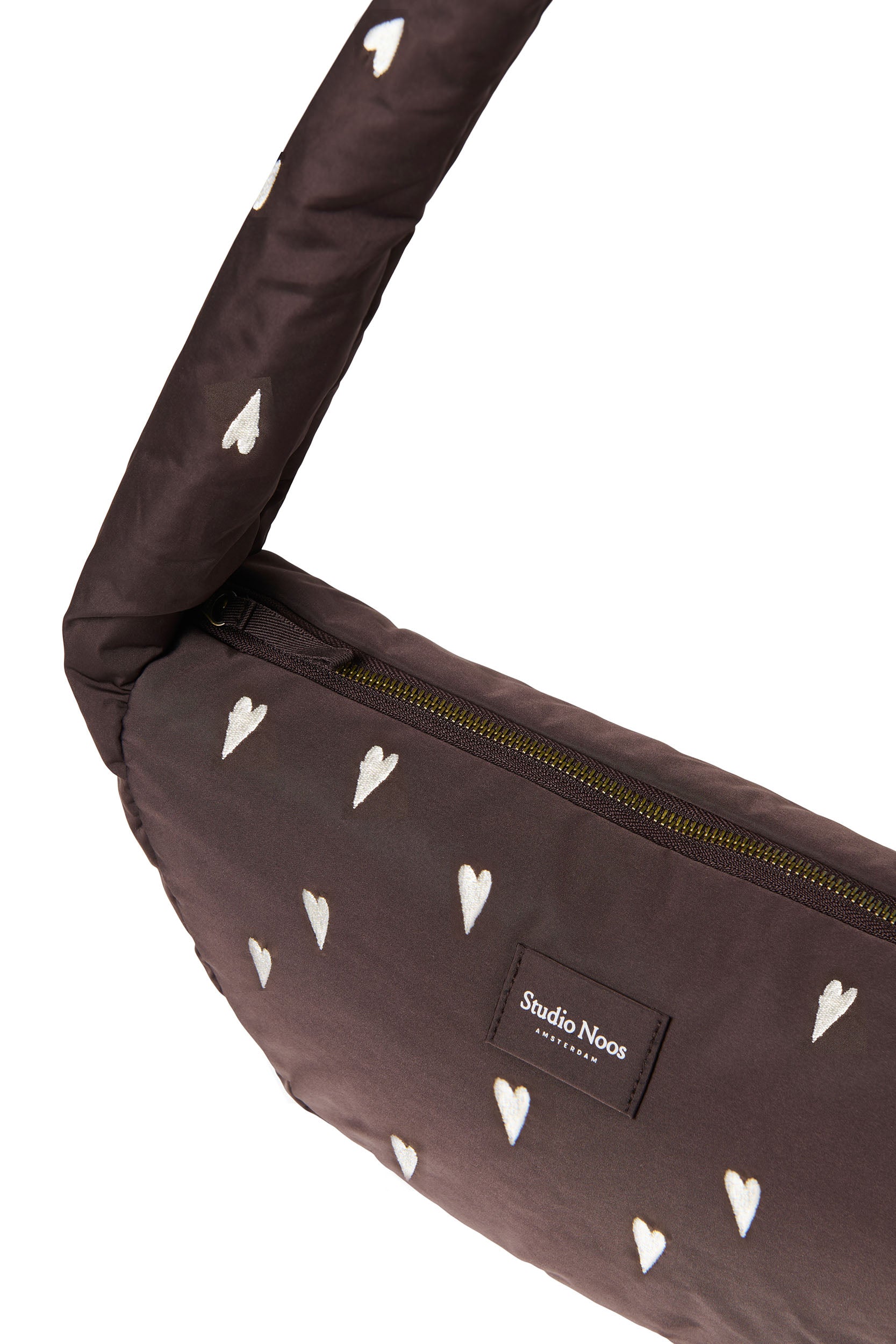 Puffy Mini Cross Body Bag | Brown Hearts - Image 7