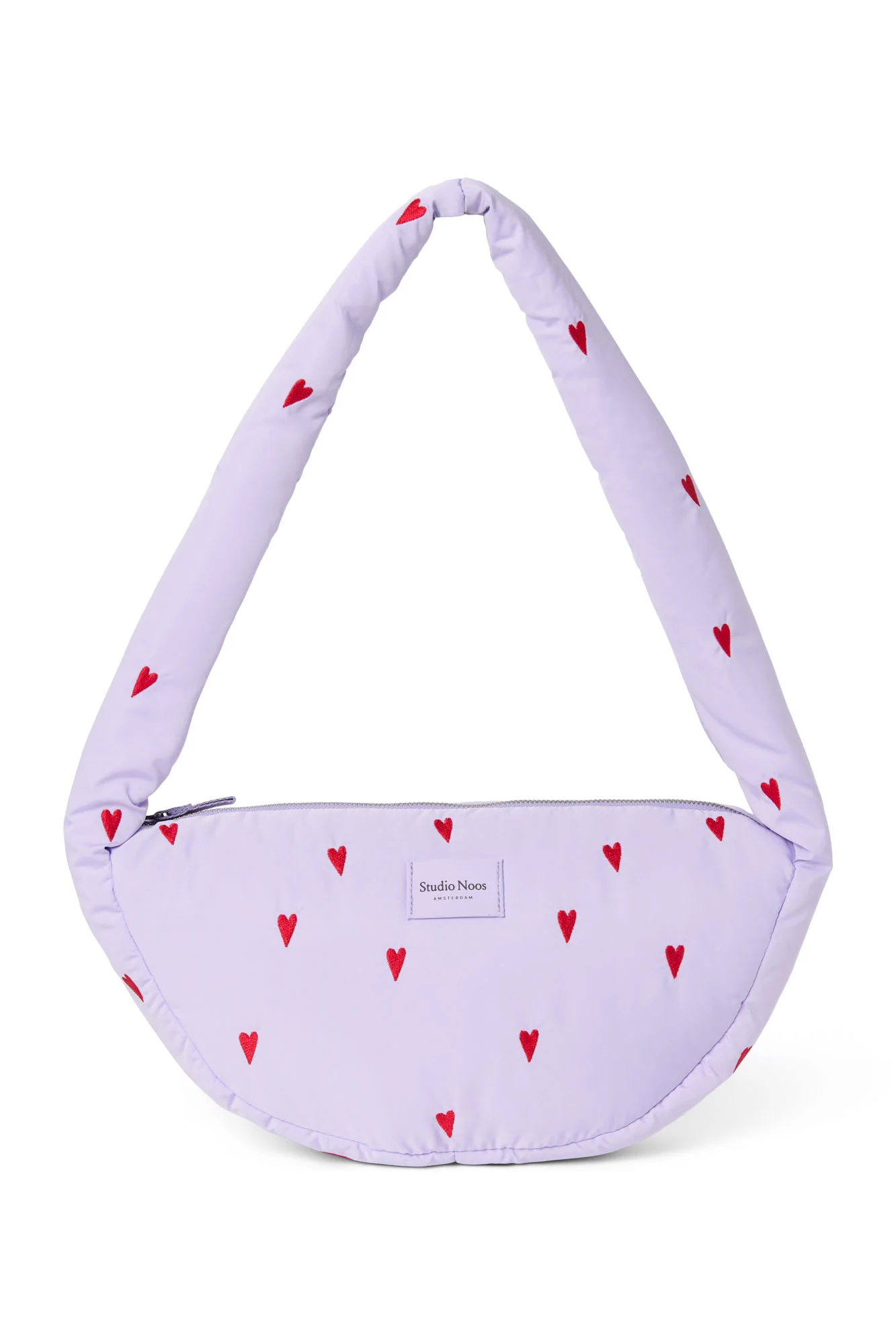 Puffy Mini Cross Body Bag | Purple Hearts