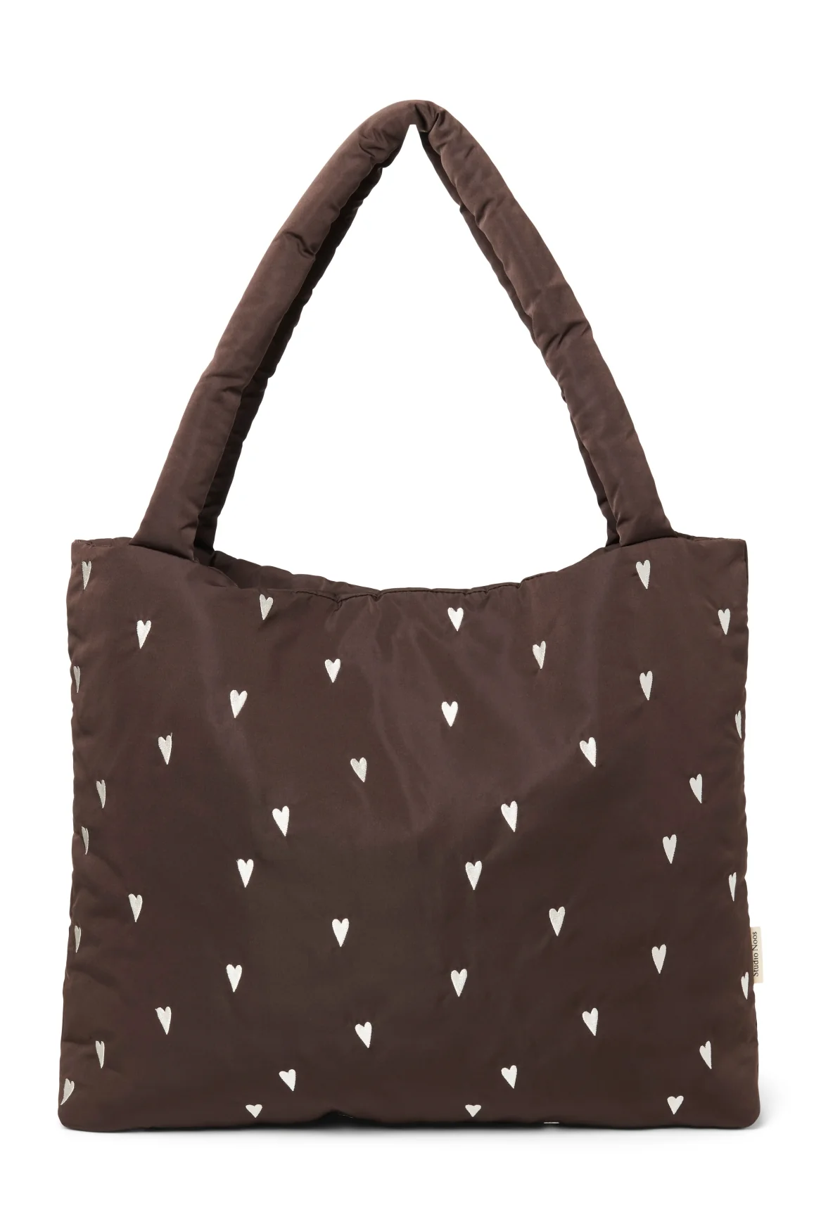 Puffy Mom Bag | Brown Hearts