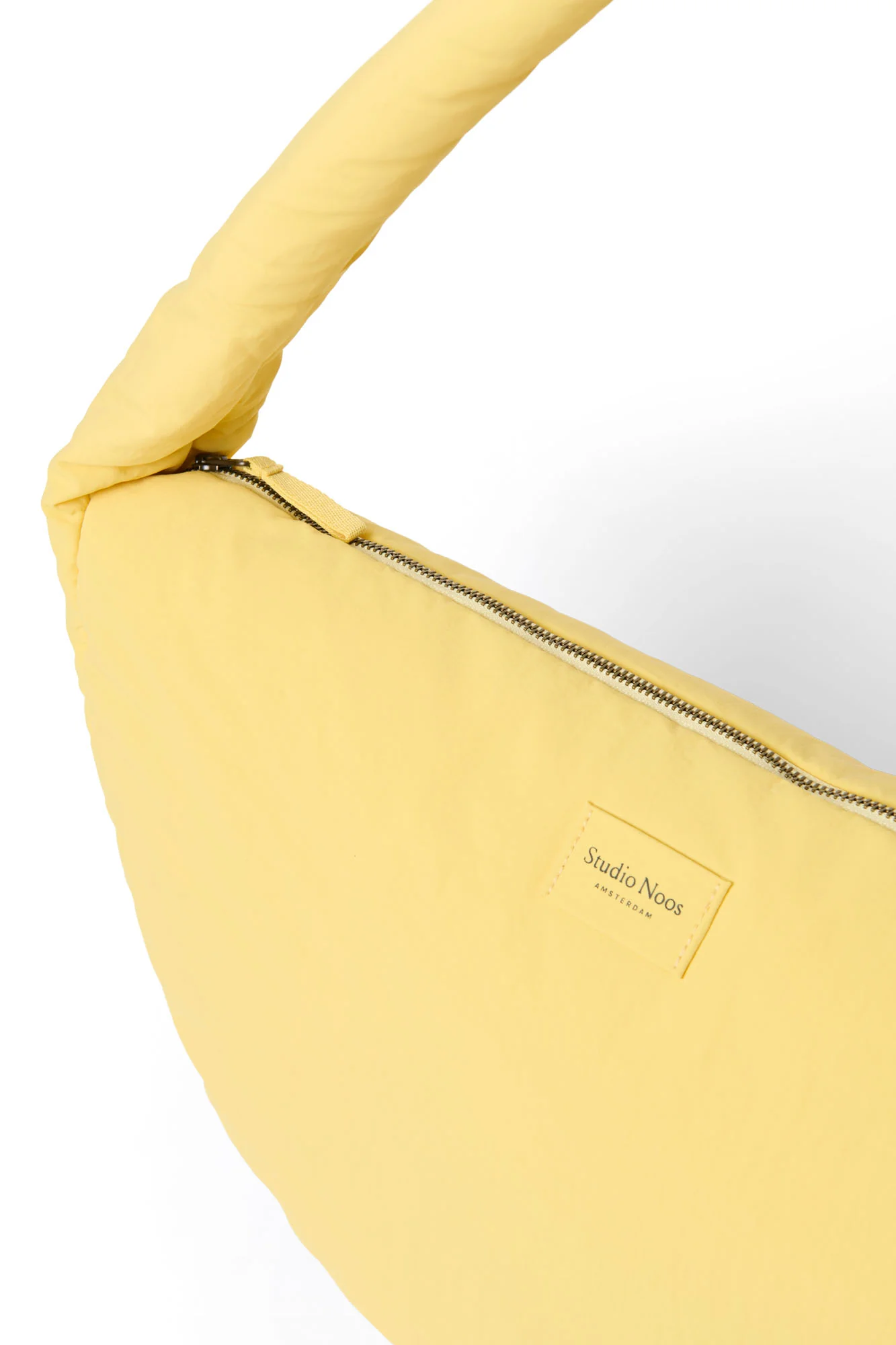 Textured Puffy Cross Body Bag | Butter Yellow - Image 6