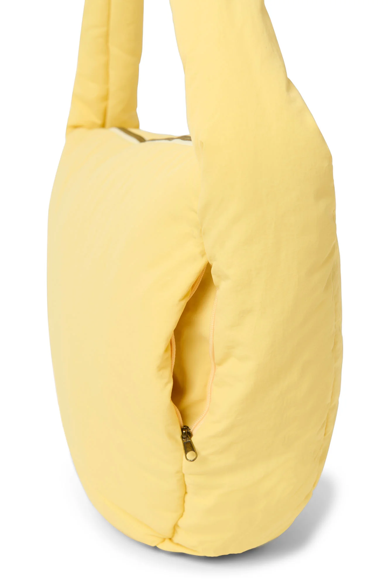 Textured Puffy Cross Body Bag | Butter Yellow - Image 7