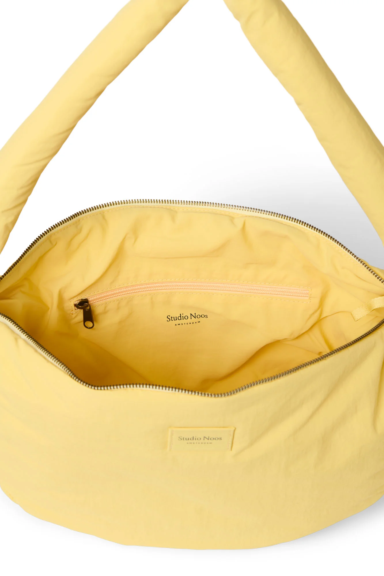 Textured Puffy Cross Body Bag | Butter Yellow - Image 8