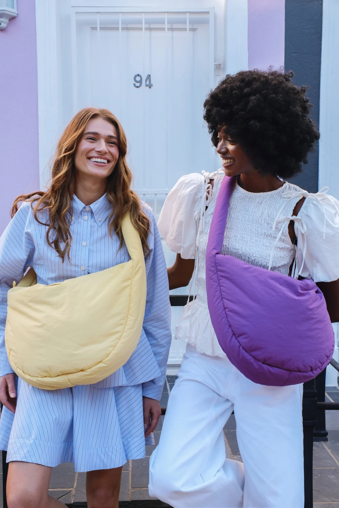 Textured Puffy Cross Body Bag | Purple - Image 3
