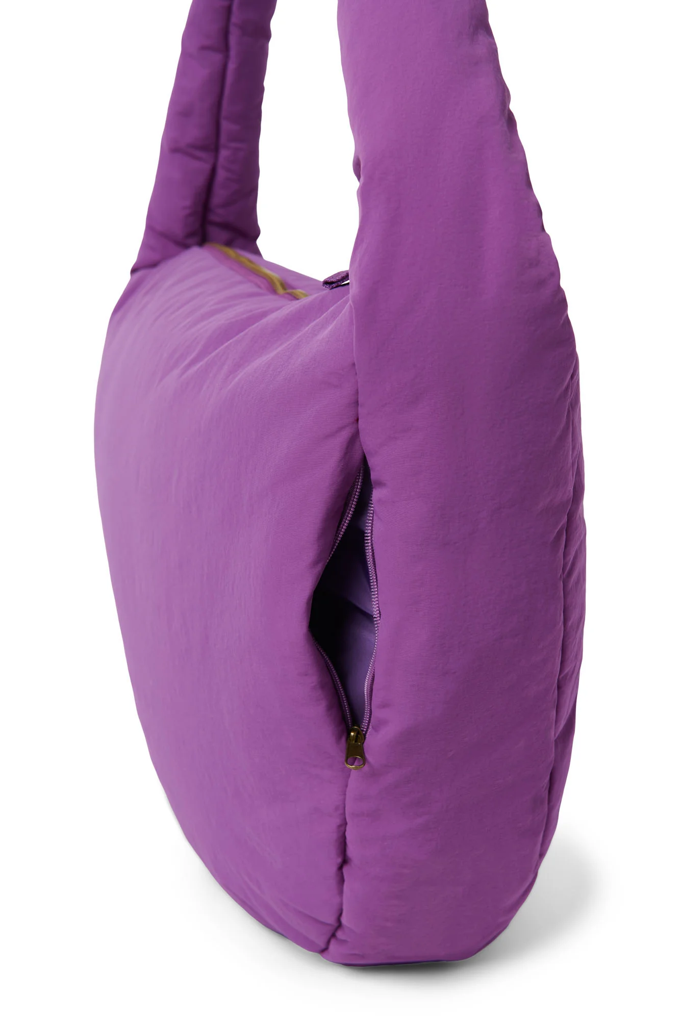 Textured Puffy Cross Body Bag | Purple - Image 7