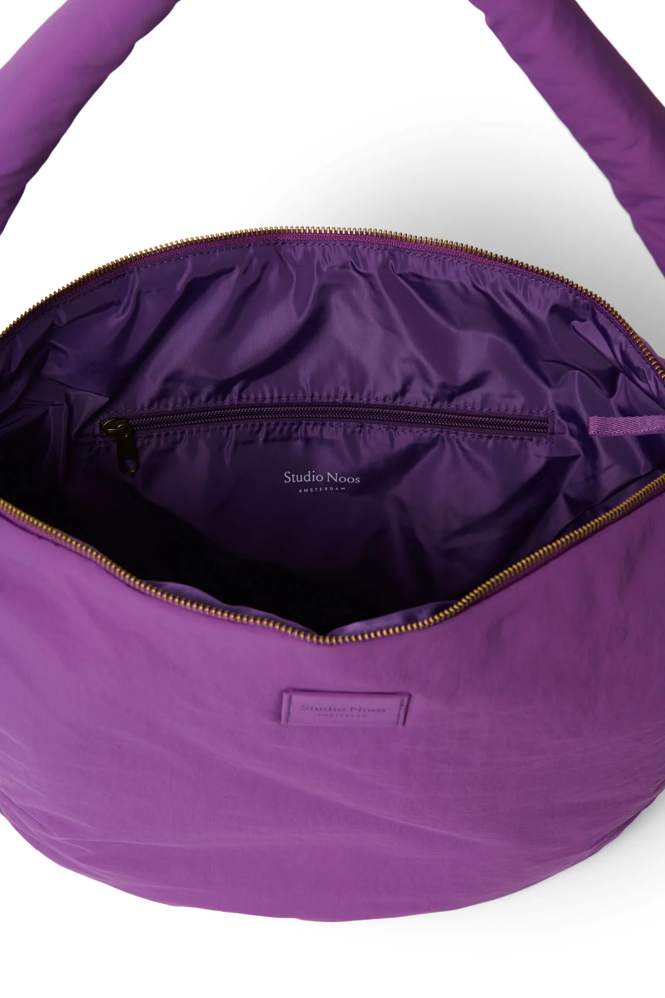Textured Puffy Cross Body Bag | Purple - Image 8